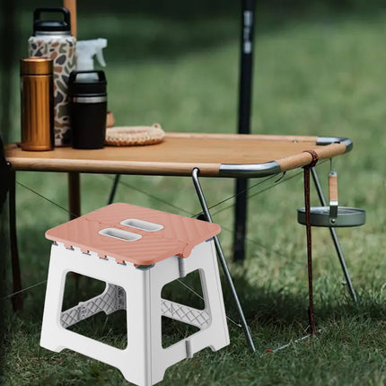 Darzheoy Adult Folding Step Stool, Foldable Stool, Suitable for Living Room, Kitchen, and Bathroom, Portable Travel Stool Pink.