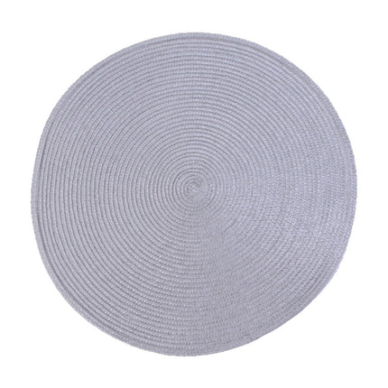 Darzheoy Round Braided Placemats Table Mats for Dining Tables Woven Washable Non-Slip Place mats 15 inch E.