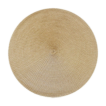 Darzheoy Round Braided Placemats Table Mats for Dining Tables Woven Washable Non-Slip Place mats 15 inch G.