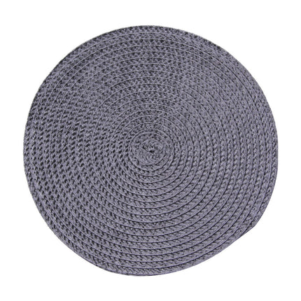 Darzheoy Round Braided Placemats Table Mats for Dining Tables Woven Washable Non-Slip Place mats 15 inch L.