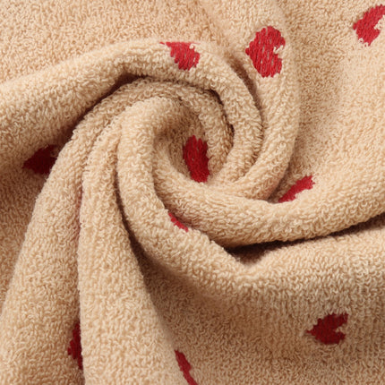 Kdkad Valentines Day Hand Towels, Red White Hearts Cotton Bathroom Towel, Valentines Day Decorative Absorbent Bath Towel for Drying Cleaning Cooking 13.4×29.5 in Coffee.