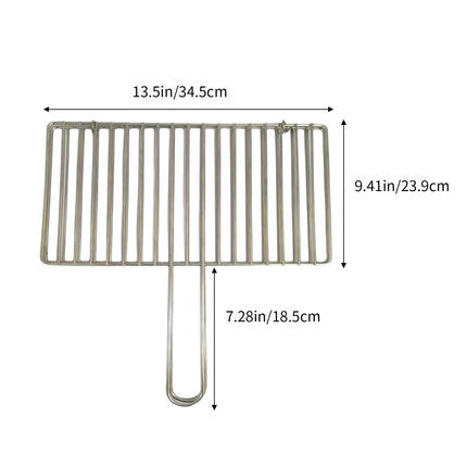 Kdkad Fish Grilling Basket, BBQ Grilling Basket, Folding Portable Stainless Steel BBQ Grill Basket for Fish Vegetables Shrimp with Handle 15×9.4 in Silver.