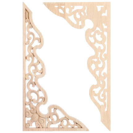 2 Pcs Long Furniture Carvings Wainscoting for Wall Wood Decorative Piece Office.