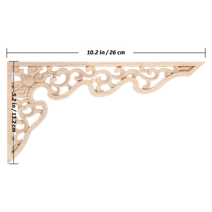 2 Pcs Long Furniture Carvings Wainscoting for Wall Wood Decorative Piece Office.
