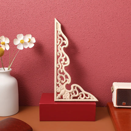 2 Pcs Long Furniture Carvings Wainscoting for Wall Wood Decorative Piece Office.