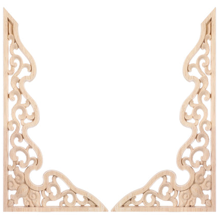 2 Pcs Long Furniture Carvings Wainscoting for Wall Wood Decorative Piece Office.