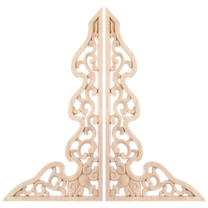 2 Pcs Long Furniture Carvings Wainscoting for Wall Wood Decorative Piece Office.