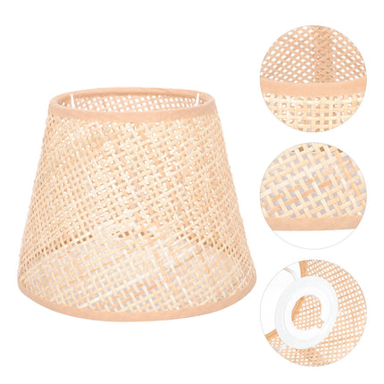 SKISUNO Khaki Rattan Floor Lamp Shade Replacement 6.7x6.7in for Study Room, 1 Piece and Stylish.