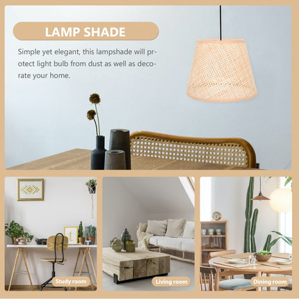 SKISUNO Khaki Rattan Floor Lamp Shade Replacement 6.7x6.7in for Study Room, 1 Piece and Stylish.