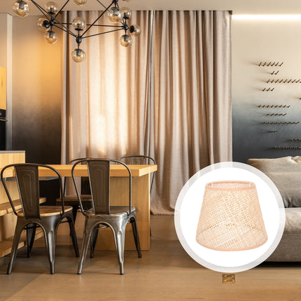 SKISUNO Khaki Rattan Floor Lamp Shade Replacement 6.7x6.7in for Study Room, 1 Piece and Stylish.