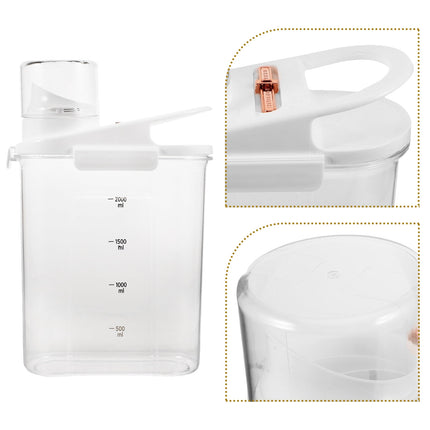 Worgeous Laundry Powder Detergent Container Transparent Laundry Detergent Dispenser Jar.