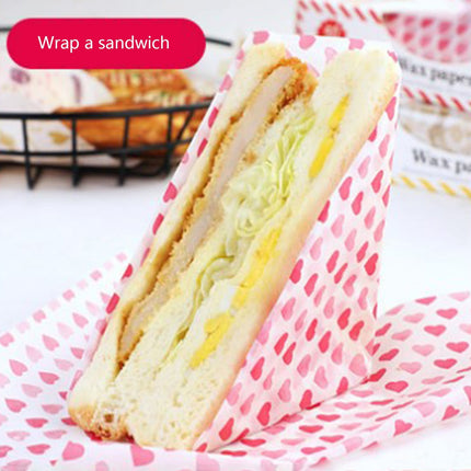 Darzheoy Wax Paper, Food Picnic Paper, 50 sheets Grease Proof Paper, Waterproof Dry Hamburger Paper Liners Wrapping Tissue for Plastic Food Basket A.
