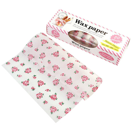 Darzheoy Wax Paper, Food Picnic Paper, 50 sheets Grease Proof Paper, Waterproof Dry Hamburger Paper Liners Wrapping Tissue for Plastic Food Basket C.