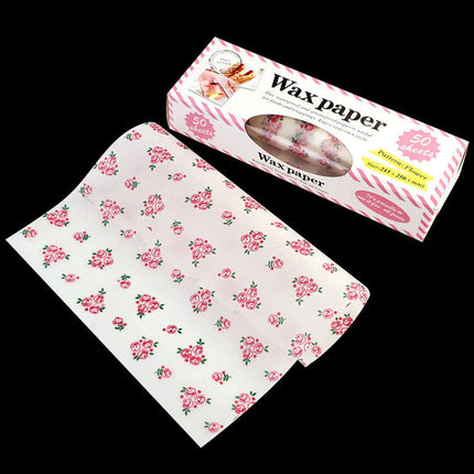 Darzheoy Wax Paper, Food Picnic Paper, 50 sheets Grease Proof Paper, Waterproof Dry Hamburger Paper Liners Wrapping Tissue for Plastic Food Basket C.