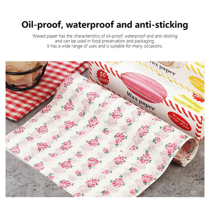 Darzheoy Wax Paper, Food Picnic Paper, 50 sheets Grease Proof Paper, Waterproof Dry Hamburger Paper Liners Wrapping Tissue for Plastic Food Basket C.
