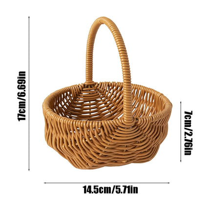 Chmadoxn Easter Basket, Handwoven Rattan Flower Basket for Bouquet, Home Decor & Wedding Centerpiece - Natural Woven Storage Basket with Handle, Serviceable & Lightweight Floral Display - Spring Decor.