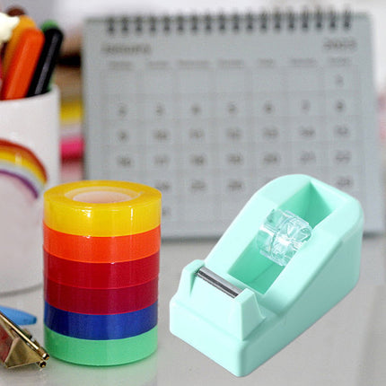 Darzheoy Desktop Tape Dispenser Adhesive Roll Holder Desk Accessories Home Office Tape Dispensers, Weighted Non-Skid Base Green.