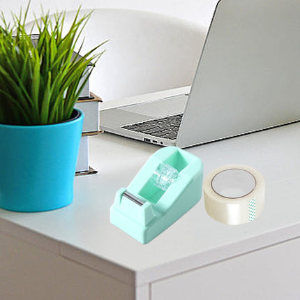 Darzheoy Desktop Tape Dispenser Adhesive Roll Holder Desk Accessories Home Office Tape Dispensers, Weighted Non-Skid Base Green.