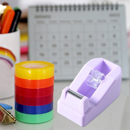 Darzheoy Desktop Tape Dispenser Adhesive Roll Holder Desk Accessories Home Office Tape Dispensers, Weighted Non-Skid Base Purple.