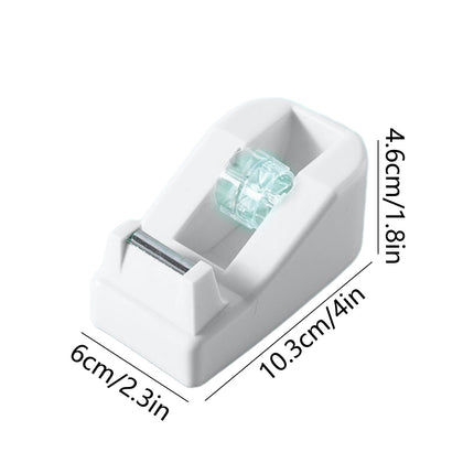 Darzheoy Desktop Tape Dispenser Adhesive Roll Holder Desk Accessories Home Office Tape Dispensers, Weighted Non-Skid Base White.
