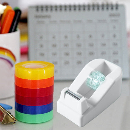 Darzheoy Desktop Tape Dispenser Adhesive Roll Holder Desk Accessories Home Office Tape Dispensers, Weighted Non-Skid Base White.