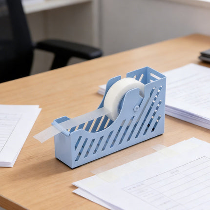Darzheoy Desktop Tape Dispenser Adhesive Roll Holder Desk Accessories Home Office Tape Dispensers, Weighted Non-Skid Base X-Blue.