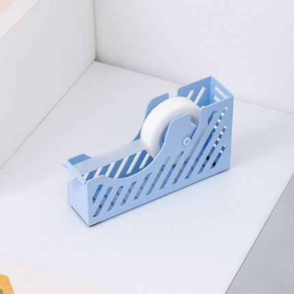 Darzheoy Desktop Tape Dispenser Adhesive Roll Holder Desk Accessories Home Office Tape Dispensers, Weighted Non-Skid Base X-Blue.