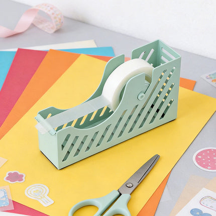 Darzheoy Desktop Tape Dispenser Adhesive Roll Holder Desk Accessories Home Office Tape Dispensers, Weighted Non-Skid Base X-Green.
