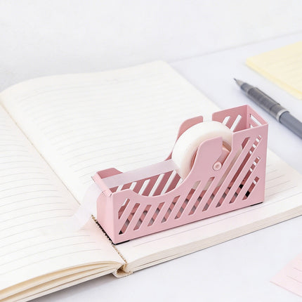 Darzheoy Desktop Tape Dispenser Adhesive Roll Holder Desk Accessories Home Office Tape Dispensers, Weighted Non-Skid Base X-Pink.