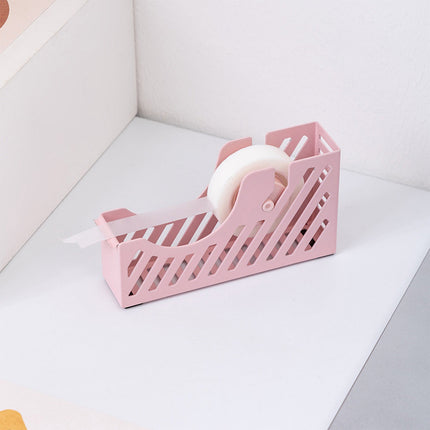 Darzheoy Desktop Tape Dispenser Adhesive Roll Holder Desk Accessories Home Office Tape Dispensers, Weighted Non-Skid Base X-Pink.