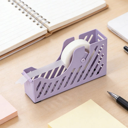 Darzheoy Desktop Tape Dispenser Adhesive Roll Holder Desk Accessories Home Office Tape Dispensers, Weighted Non-Skid Base X-Purple.