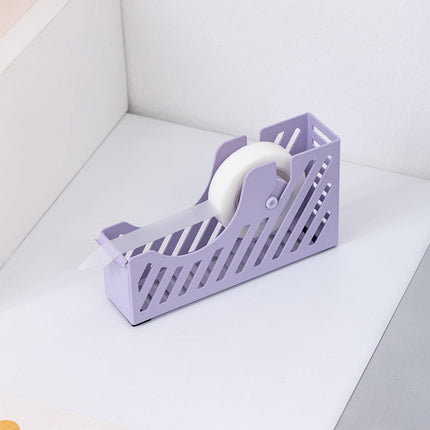 Darzheoy Desktop Tape Dispenser Adhesive Roll Holder Desk Accessories Home Office Tape Dispensers, Weighted Non-Skid Base X-Purple.