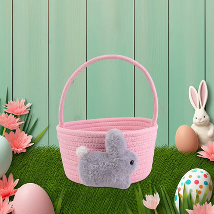 Chmadoxn Adorable Easter Bunny Basket for Kids - Perfect Easter Gift, Cute Easter Bucket Bags with Rabbit Ears for Easter Eggs Hunting, Affordable & Festive Spring Decor As Show G.
