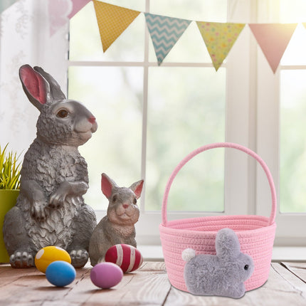 Chmadoxn Adorable Easter Bunny Basket for Kids - Perfect Easter Gift, Cute Easter Bucket Bags with Rabbit Ears for Easter Eggs Hunting, Affordable & Festive Spring Decor As Show G.
