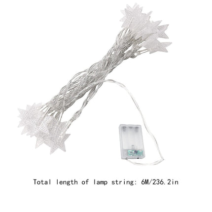 Darzheoy Star String Lights, 20 FT 40 LED Battery Operated Twinkle Lights Warm White Cute Hanging Star Fairy Light for Bedroom Room Office Home Indoor Outdoor Eid Xmas Tree Decor White.