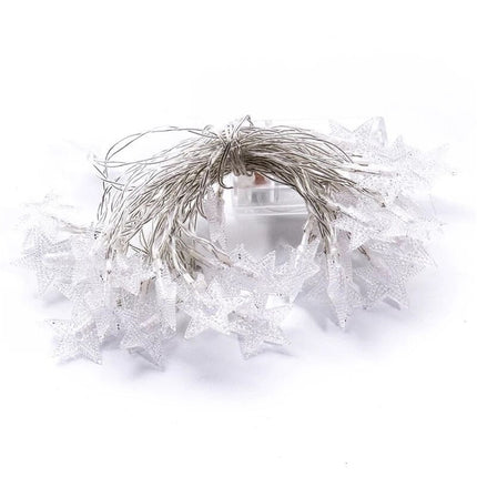 Darzheoy Star String Lights, 20 FT 40 LED Battery Operated Twinkle Lights Warm White Cute Hanging Star Fairy Light for Bedroom Room Office Home Indoor Outdoor Eid Xmas Tree Decor White.