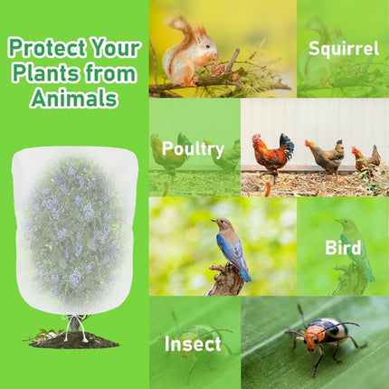 Darzheoy 1 Pack Garden Mesh Netting for Plants, 19.7 x 29.5 Inch Insect Bird Barrier Netting Mesh with Drawstring, Tomato Plant Cover Fruits Tree Netting Bags Protection for Vegetables 19.7" x 29.5" 1 Pack.