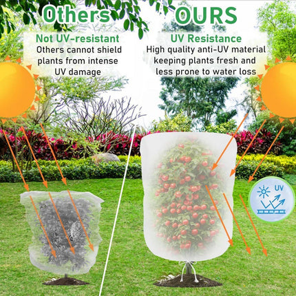 Darzheoy 1 Pack Garden Mesh Netting for Plants, 19.7 x 29.5 Inch Insect Bird Barrier Netting Mesh with Drawstring, Tomato Plant Cover Fruits Tree Netting Bags Protection for Vegetables 31.5" x 59" 1 Pack.
