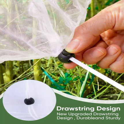 Darzheoy 1 Pack Garden Mesh Netting for Plants, 19.7 x 29.5 Inch Insect Bird Barrier Netting Mesh with Drawstring, Tomato Plant Cover Fruits Tree Netting Bags Protection for Vegetables 47.3" x 59" 2 Pack.