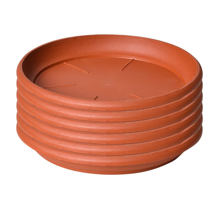 Darzheoy 6 Pack Plant Saucer Tray 3.6 inch, Heavy Duty Plastic Pot Plant Drip Trays Saucers for Indoors Outdoor, Plant Water Tray for Planters 3.6" Brown.