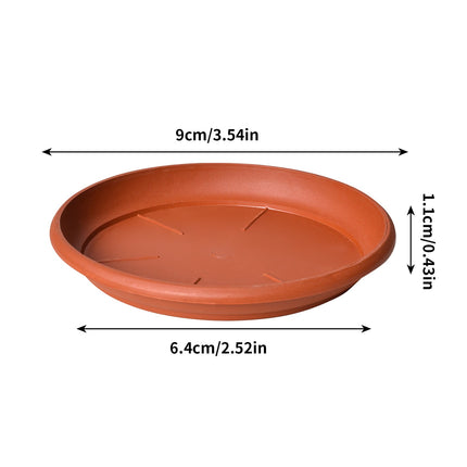Darzheoy 6 Pack Plant Saucer Tray 3.6 inch, Heavy Duty Plastic Pot Plant Drip Trays Saucers for Indoors Outdoor, Plant Water Tray for Planters 5.3" Brown.