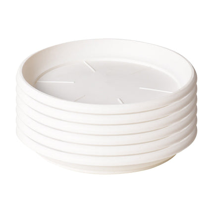 Darzheoy 6 Pack Plant Saucer Tray 3.6 inch, Heavy Duty Plastic Pot Plant Drip Trays Saucers for Indoors Outdoor, Plant Water Tray for Planters 4.7" White.