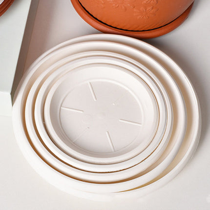 Darzheoy 6 Pack Plant Saucer Tray 3.6 inch, Heavy Duty Plastic Pot Plant Drip Trays Saucers for Indoors Outdoor, Plant Water Tray for Planters 5.9" White.