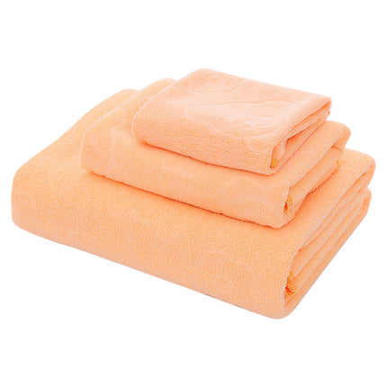 AYktou Bath Towels 3 Pack Cotton Bathroom Set,Contains a Bath Towels 28*56",a Hand Towels 12*12",a Face Towels 12*28",Soft Compact & Lightweight,for Gym Camp Beach and Daily Use Orange.