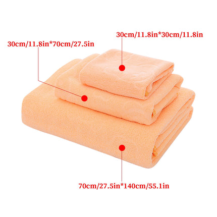 AYktou Bath Towels 3 Pack Cotton Bathroom Set,Contains a Bath Towels 28*56",a Hand Towels 12*12",a Face Towels 12*28",Soft Compact & Lightweight,for Gym Camp Beach and Daily Use Orange.