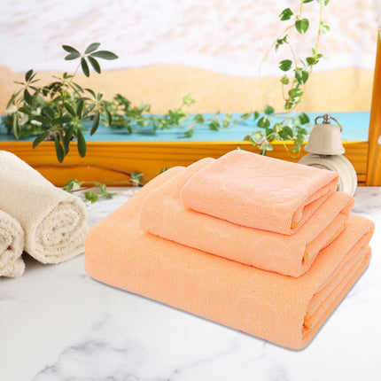 AYktou Bath Towels 3 Pack Cotton Bathroom Set,Contains a Bath Towels 28*56",a Hand Towels 12*12",a Face Towels 12*28",Soft Compact & Lightweight,for Gym Camp Beach and Daily Use Orange.