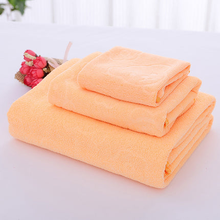 AYktou Bath Towels 3 Pack Cotton Bathroom Set,Contains a Bath Towels 28*56",a Hand Towels 12*12",a Face Towels 12*28",Soft Compact & Lightweight,for Gym Camp Beach and Daily Use Orange.