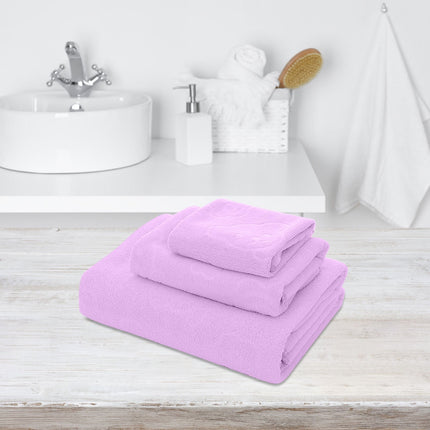 AYktou Bath Towels 3 Pack Cotton Bathroom Set,Contains a Bath Towels 28*56",a Hand Towels 12*12",a Face Towels 12*28",Soft Compact & Lightweight,for Gym Camp Beach and Daily Use Purple.