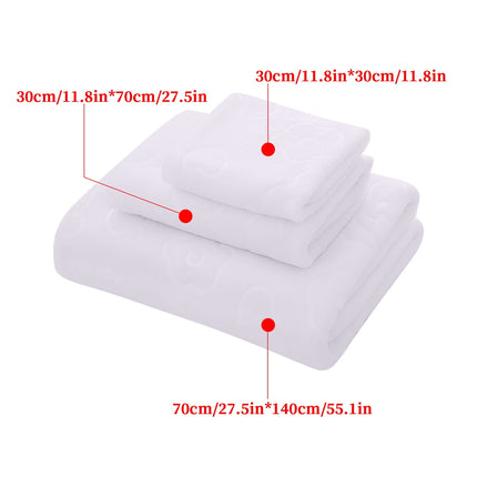 AYktou Bath Towels 3 Pack Cotton Bathroom Set,Contains a Bath Towels 28*56",a Hand Towels 12*12",a Face Towels 12*28",Soft Compact & Lightweight,for Gym Camp Beach and Daily Use White.