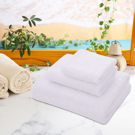 AYktou Bath Towels 3 Pack Cotton Bathroom Set,Contains a Bath Towels 28*56",a Hand Towels 12*12",a Face Towels 12*28",Soft Compact & Lightweight,for Gym Camp Beach and Daily Use White.